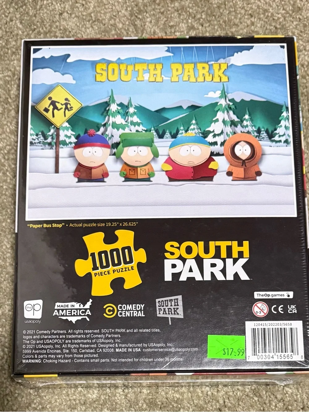 1000 piece puzzle - South Park “Paper Bus Stop”